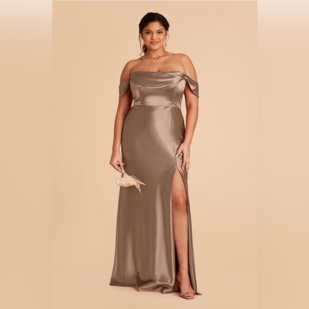 Birdy Grey Mia Bridesmaid Dress. Satin Mocha. Size M.